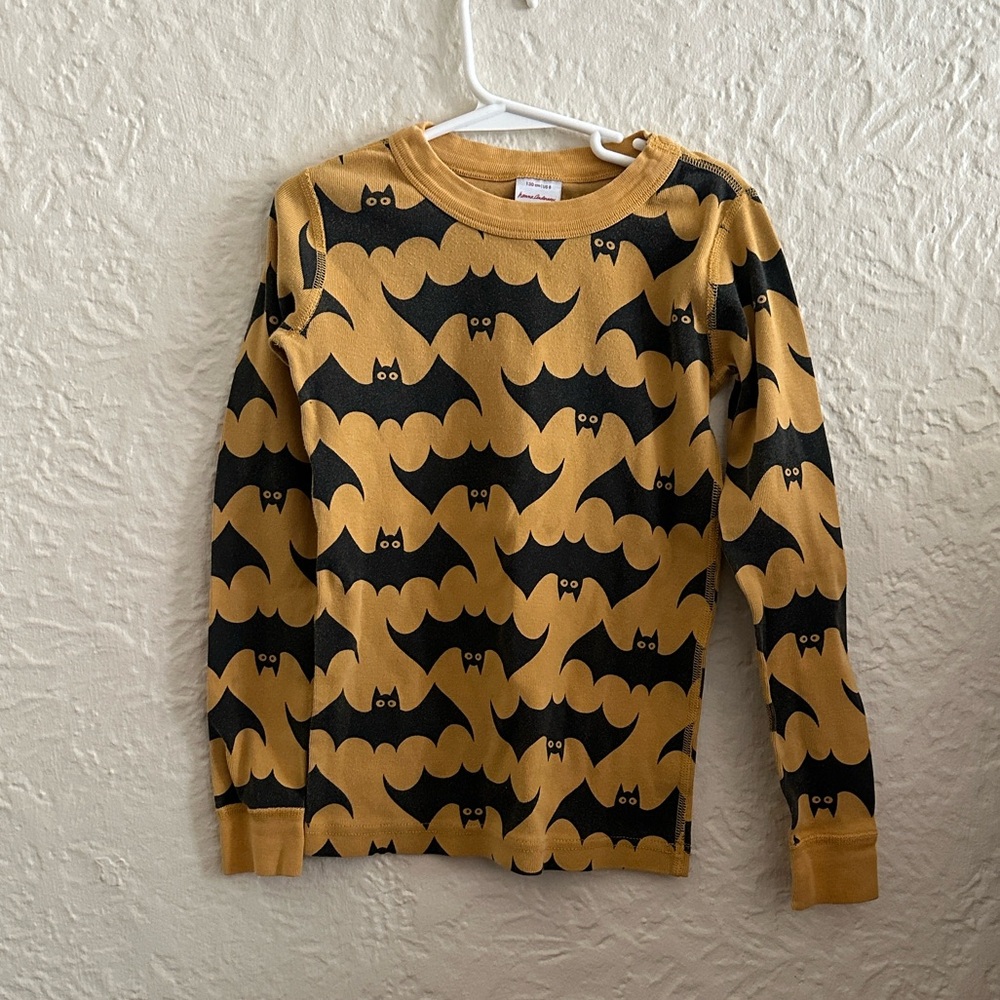 Hanna Andersson Halloween Long John House of Bats Pajama Top Kids Boys 8 Girls